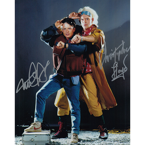 Michael J. Fox & Christopher Lloyd Autographed 8"x10" (Back to the Future)
