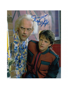 Michael J. Fox & Christopher Lloyd Autographed 8"x10" (Back to the Future)