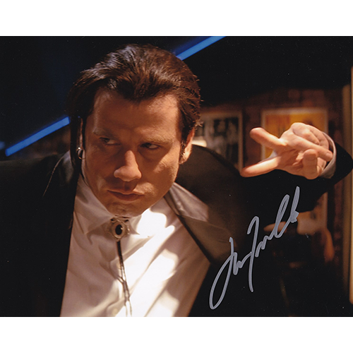 HWC Trading Foto Stampata A4 Con Autografo John Travolta (Staying Alive) - Poster Senza Cornice Su Display Nero - Regalo Per Fan