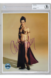 CARRIE FISHER STAR WARS AUTOGRAPHED 8"x10" BAS BECKETT AUTHENTICATED