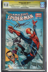AMAZING SPIDER-MAN #1 STAN LEE EXCLUSIVE VARIANT GRADED CGC SS 9.8 SIGNED STAN LEE + 3 MORE
