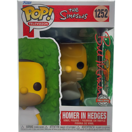 BILL MORRISON THE SIMPSONS HOMER IN HEDGES AUTOGRAPHED & SKETCHED FUNKO POP! JSA CERTIFIED COA