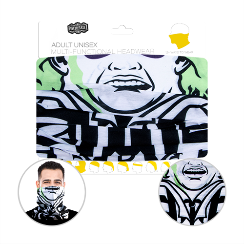Officially Licenced Beetle Juice Neck Gaiter. Sized for adults.